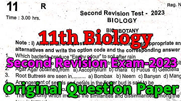 11th Biology | Second Revision Test | 2023 | Original Question Paper |Pdf download | English medium|