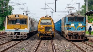 [ 13 in 1 ] Duomatic Inspection Car + Modern & Old types colourful EMU + WAG7 & WAG-9 Goods Train 