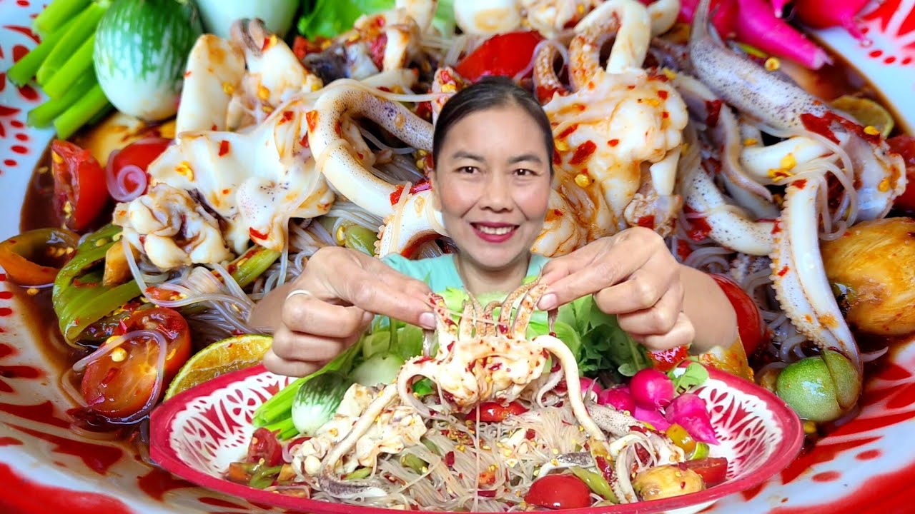 ตำซั่วหนวดปลาหมึกหอมเผ็ดๆนัวๆยั่วน้ำลายแตกอีกคือเก่าจ้า 09-01-69