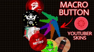 MACRO BUTTON + YOUTUBER SKINS TAKEOVER PART 2 + DESTROYING CLAN (AGAR.IO MOBILE)