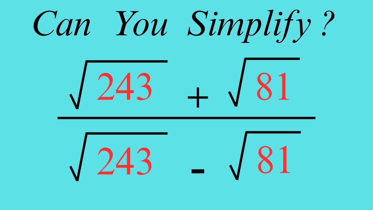 Italy | A very nice square root math simplification | Can you simplify ...