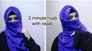 2 minute Hijab with Niqab | Instant Hijab Tutorial | Nourin hijab tricks