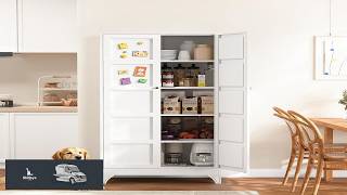 Metal Storage Cabinet with 2 Doors and 4 Adjustable Shelves 71 White
