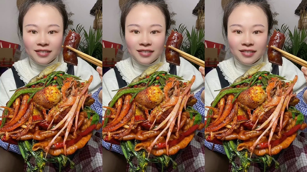 🔥 Homemade Mukbang | Braised Pork, Water Spinach, Eggs & Super Spicy Chili 🌶️ | Super delicious