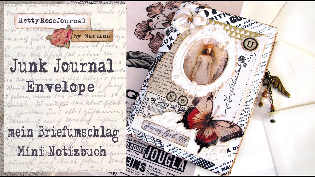 Junk Journal Envelope - deutsch - Flip Through kleines Notizbuch aus drei Briefumschlägen