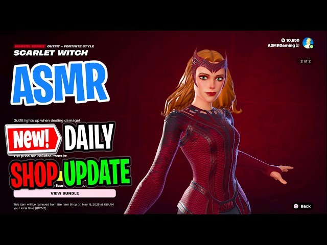 ASMR Fortnite Shop Marvel Scarlet Witch Skin is Back! Daily Update Today 🎮🎧 Whispering 😴💤