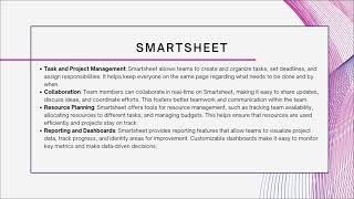 Module 4 - Project Management Tools & Software - Smartsheet Profile