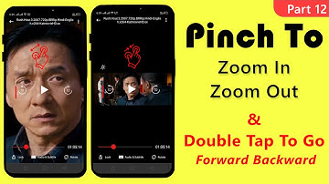 Pinch to Zoom in out and Double tap to go forward backward Video Player App Part 12