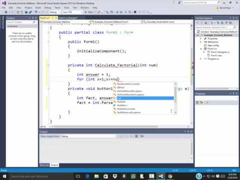 C# Programming - Methods - Factorial Example
