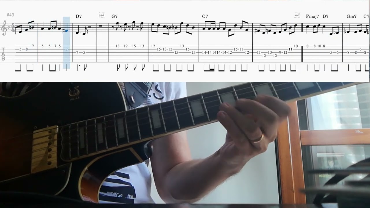 Chasing the bird - Chet Baker solo transcription for guitar