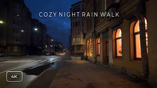 Light Rain Night Walk | Walk Along Old European Streets of Saint Petersburg | ASMR No Talking 4K screenshot 3