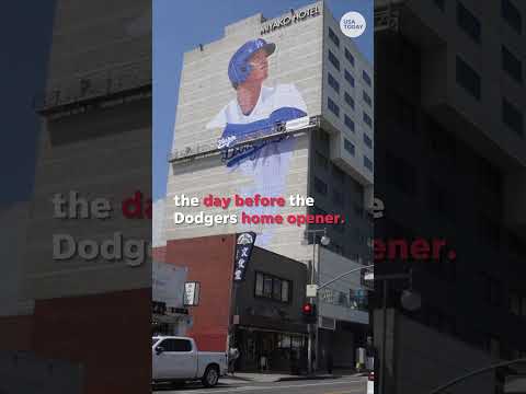 Massive Shohei Ohtani mural rises above Los Angeles ahead of Dodgers home opener #Shorts