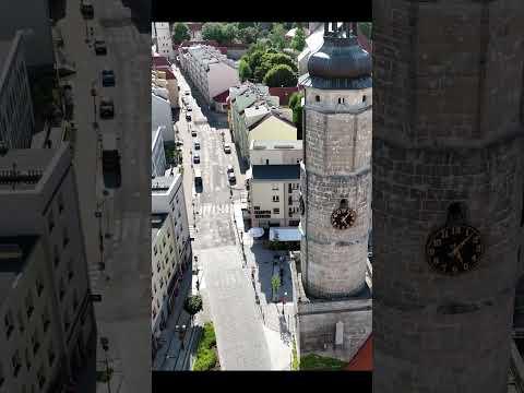 Lwówek Śląski, the tower of the town hall #shorts #tourism #cityview #poland #360degrees