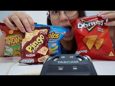 ASMR COMIDA - SALGADINHOS CROCANTES (eating sounds, mukbang)