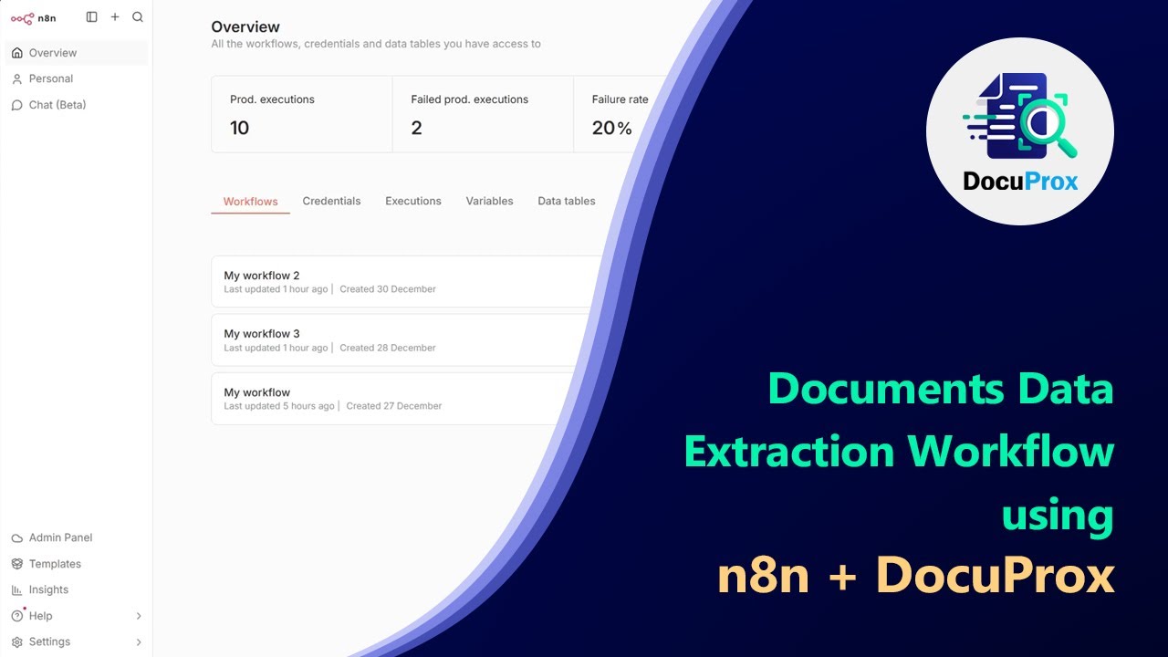 DocuProx Data Extraction workflow using n8n + DocuProx