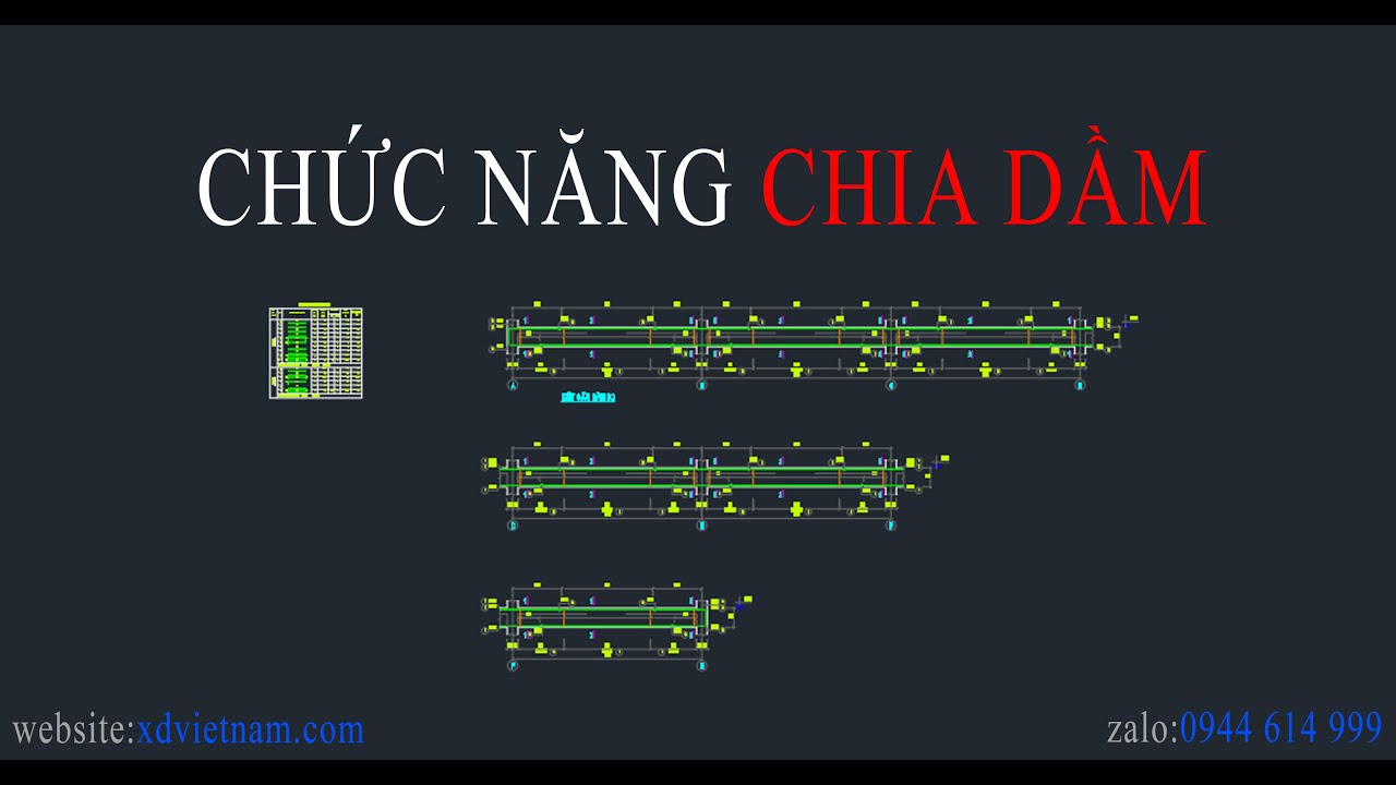Chức năng chia dầm trên AutoCAD- Phần mềm sxCAD -... - youtube