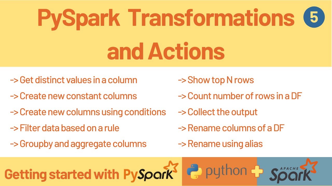 Pyspark Transformations And Actions | Show, Count, Collect, Distinct, Withcolumn, Filter, Groupby