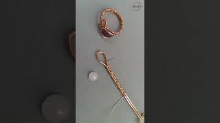 Making Simple flower buds ring adjustable size with stones without holes  #shortsvideo