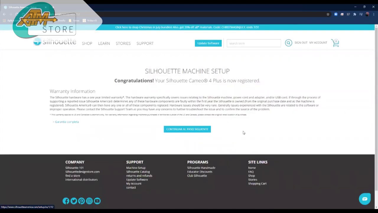 Inscripción en Silhouette America YouTube