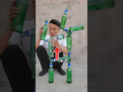 Impossible Bottle Balance Challenge!? Dad Shocked Everyone 😱