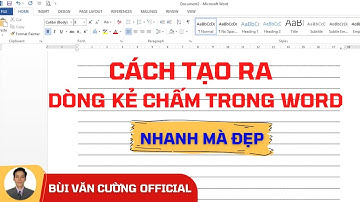 Cách Tạo Dòng Chấm Trong Word cực nhanh và đẹp