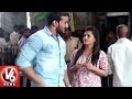 Actress Anitha visits Srikalahasti Temple along with her husband