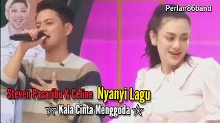 Steven Pasaribu & Celine Nyanyi Lagu - Kala Cinta Menggoda - Live Perlan86 Band -