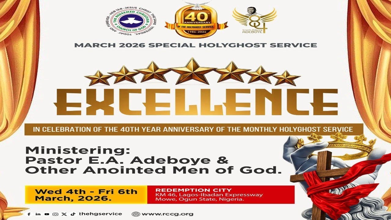 RCCG MARCH 2026 SPECIAL HOLY GHOST SERVICE || EXCELLENCE || DAY 3 HOLY COMMUNION SERVICE