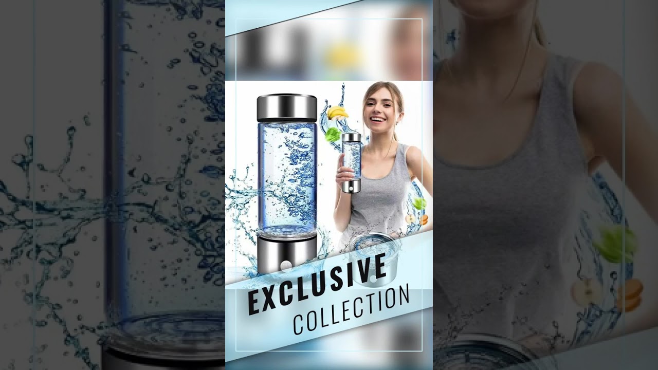 Hydrogen-rich water cup with electric generator, dual chamber filter, titanium glass bottle.