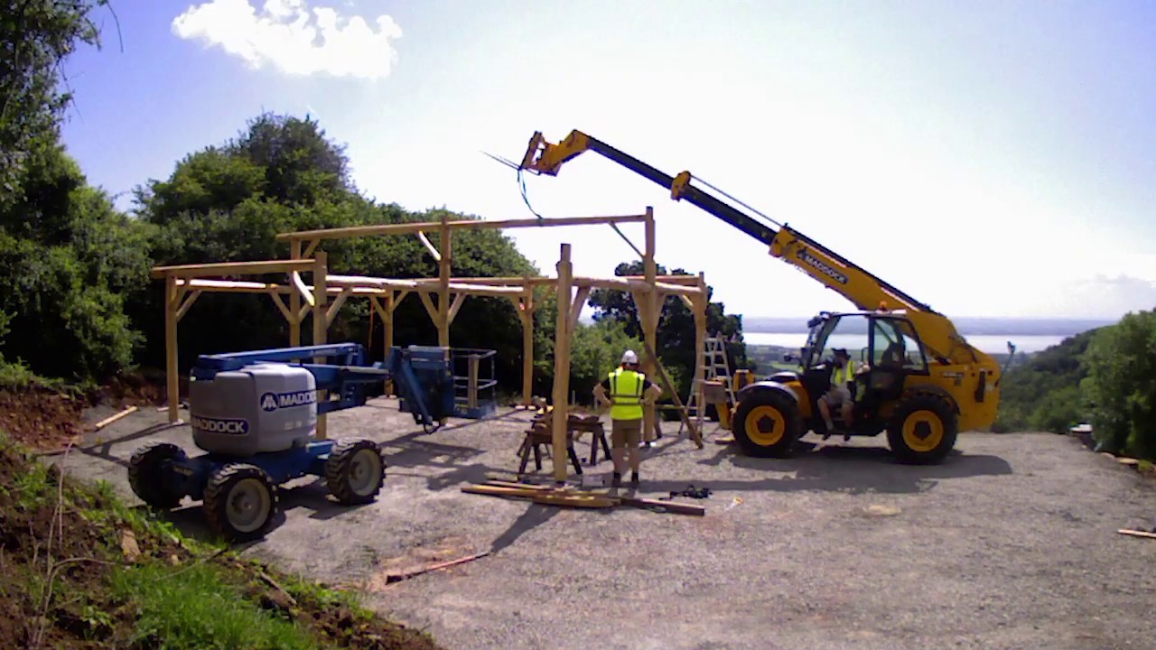 Round Timber Barn Construction Youtube