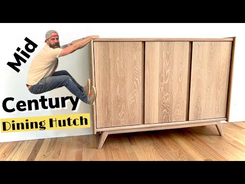 Mid-Century Furniture // Easy Storage Cabinet Build // How-to Build with Oak