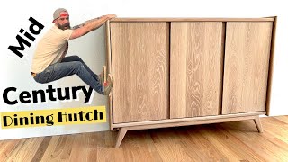 MidCentury Furniture // Easy Storage Cabinet Build // Howto Build with Oak