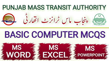 Basiskennis computergebruik (MS-Word, Excel en PowerPoint) || Punjab Mass Transit Authority opgel...