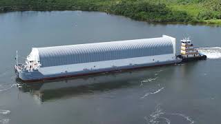 Artemis II Core Stage Arrival at Kennedy Space Center - DRONE