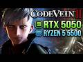 Code Vein II na RTX 5050 + RYZEN5 5500 Teste de desempenho em 1080p, 1440p e 4K