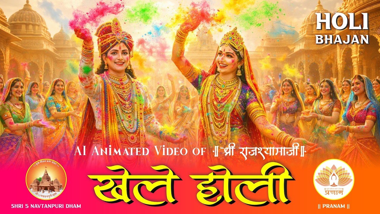 Khele Holi Khele Holi - AI Animated Video of Shri Rajshyamaji ✨💖 | Holi Bhajan | Pranami Bhajan