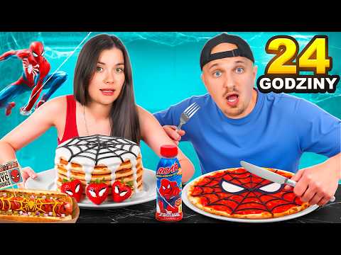 WE EAT SPIDERMAN FOOD FOR 24 HOURS