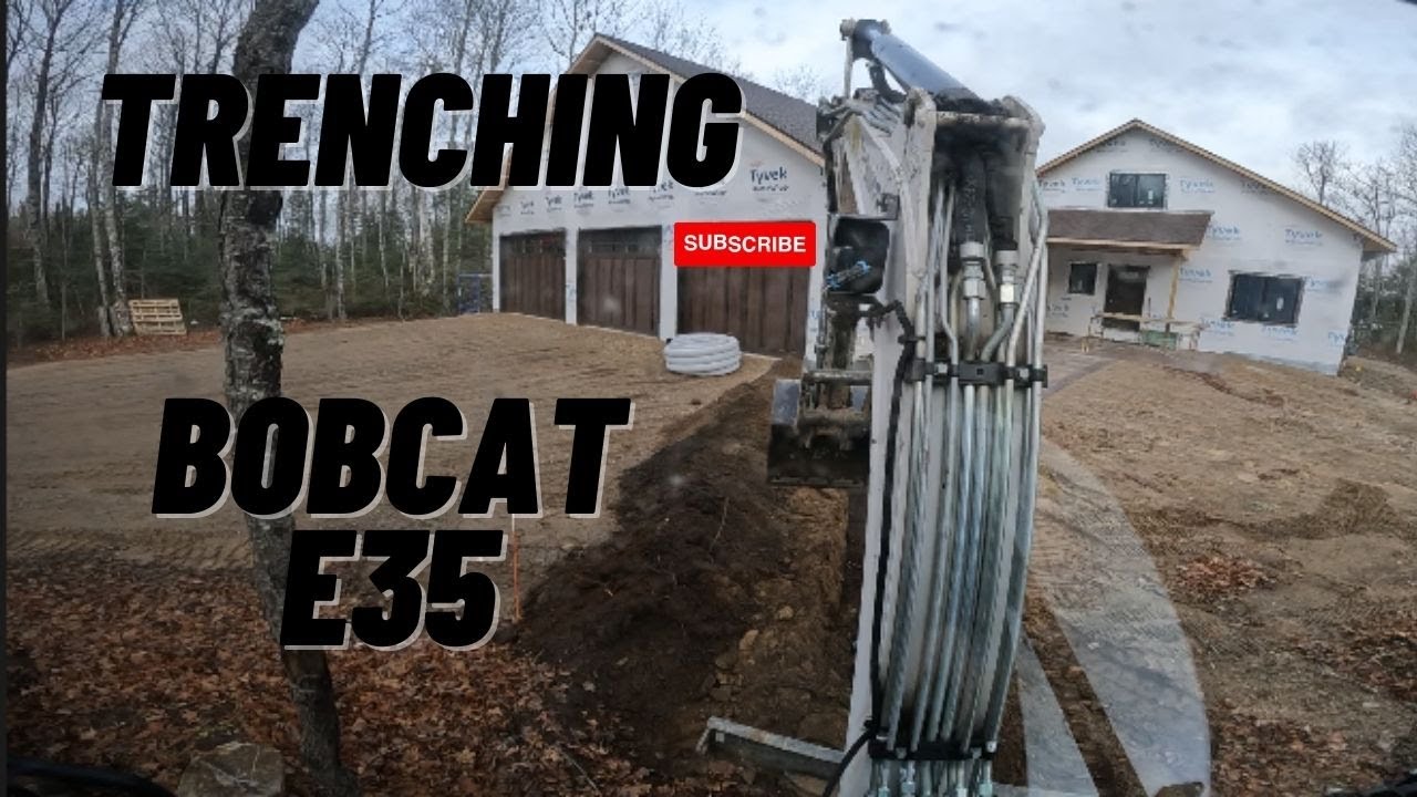 Excavating A Trench For Drain Tile With Bobcat E35 YouTube