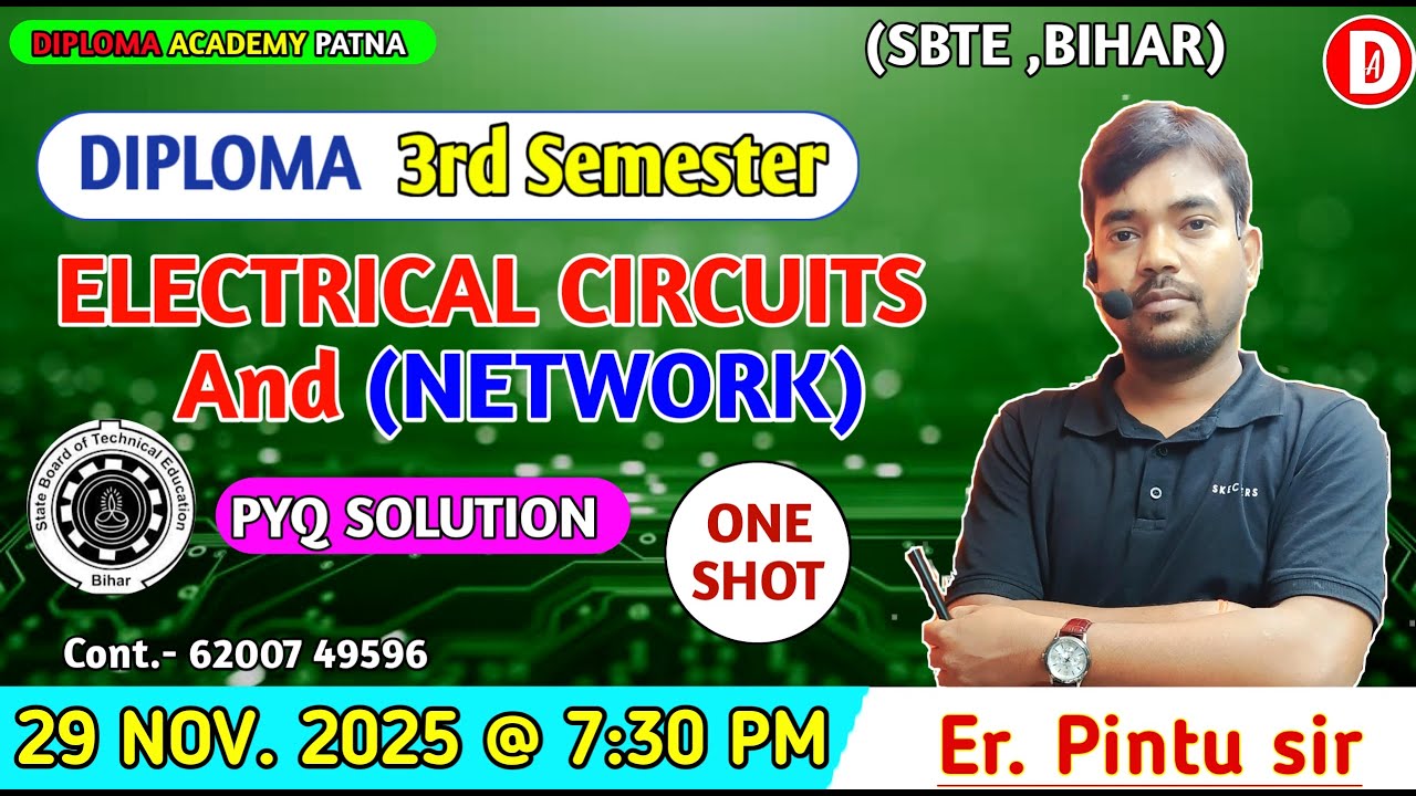 OBJECTIVE SOLUTION ELECTRICAL CIRCUIT AND NETWORK || DIPLOMA ACADEMY PATNA ||