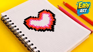 ✅ Pixel Art Dibujos ? Como Dibujar Pixel Art CORAZON - Dibujos Pixelados ? Easy Ar