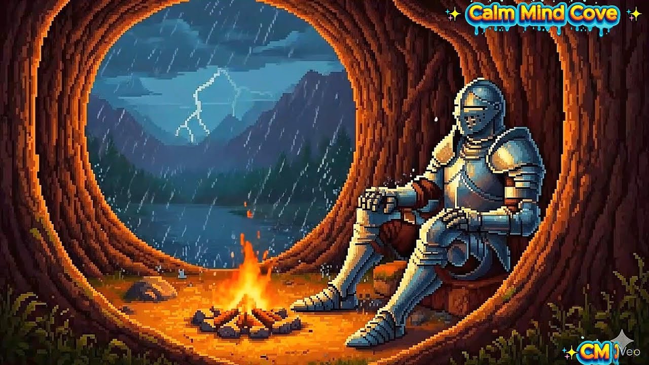 Rain by the Castle Walls | Fantasy Pixel Art Ambience | Study & Calm  cozy pixel art