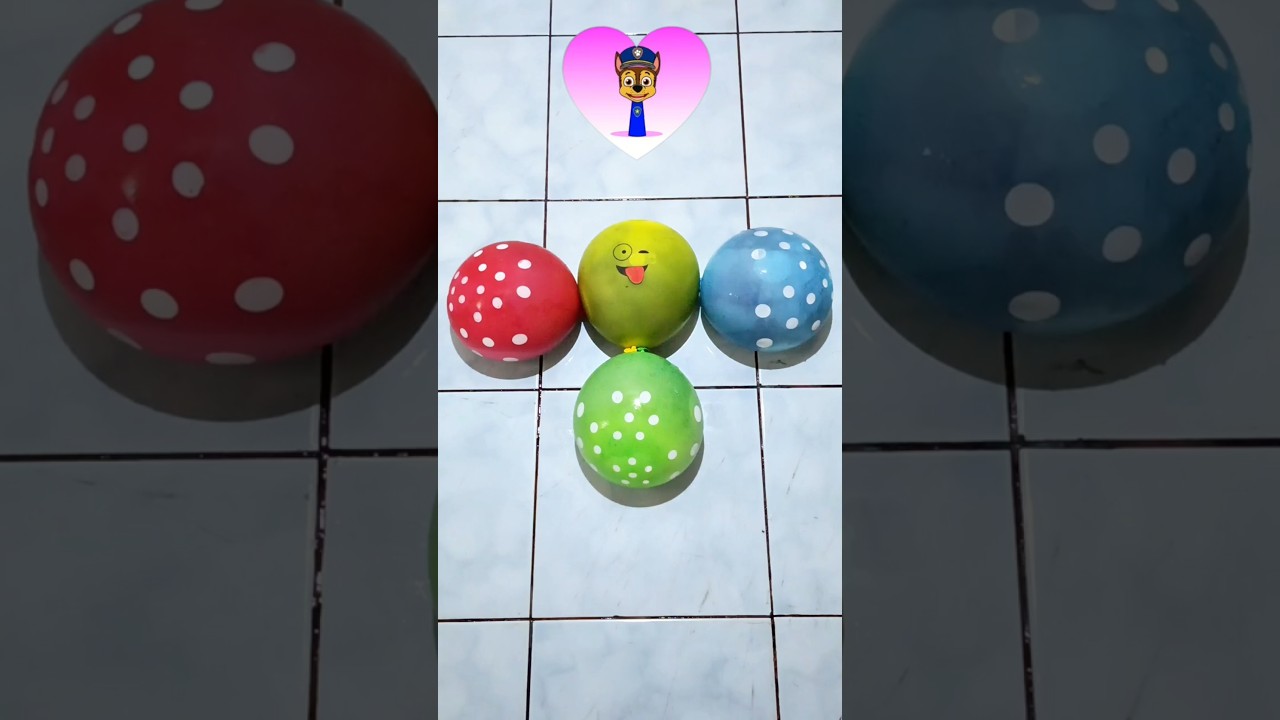 Popping Red Polkadot Balloons Reverse Video