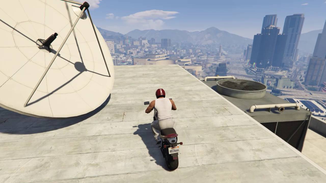 GTA V ROOF BIKE STUNT