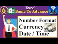 Excel Number Format in Hindi/ How to use number format, date, time in excel