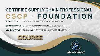 078 CSCP Common Pitfalls in Supplier Selection