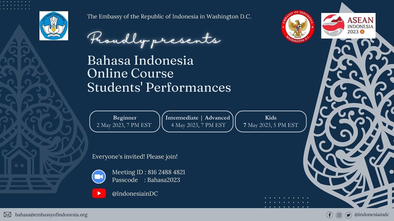 Bahasa Indonesia Online Course Students Performances - Beginner Class