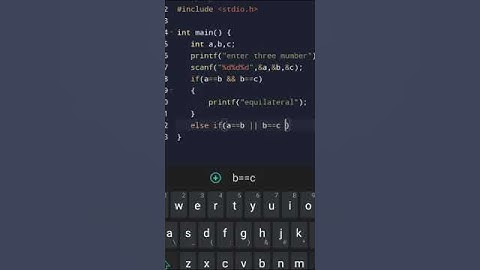 c program to check whether a triangle is equilateral, isosceles or scalene 🤥🧡#coding #engineering