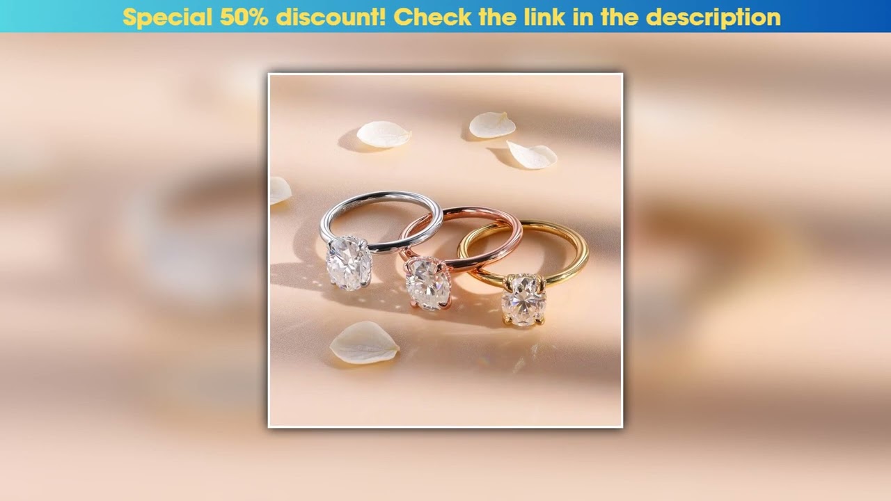 Best M-JAJA 1-3ct Moissanite Engagement Ring for Women Oval Cut D VVSI Diamond Wedding Band Bridal•