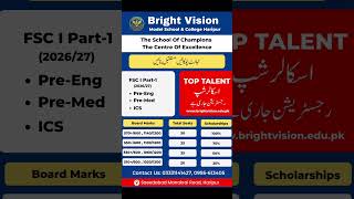 Bright Vision FSc Scholarships (Part 1) 2026-27
