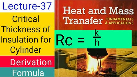 HMT Lecture 37 | Critical thickness of insulation for cylinder Derivation | formula critical radius